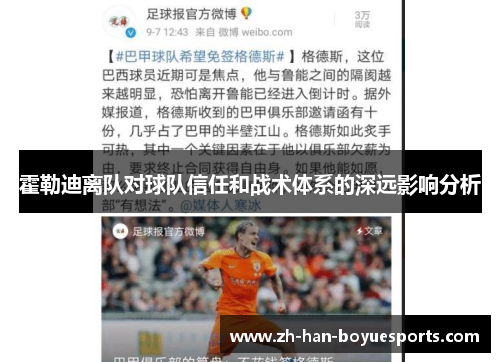 霍勒迪离队对球队信任和战术体系的深远影响分析